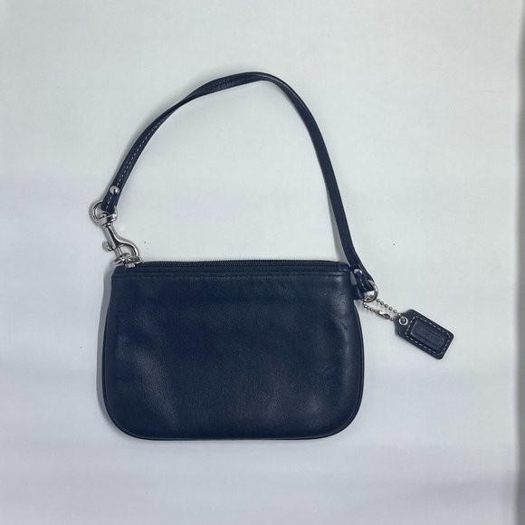 Coach Black Leather 2 Pocket Wristlet - Picture 2 of 3